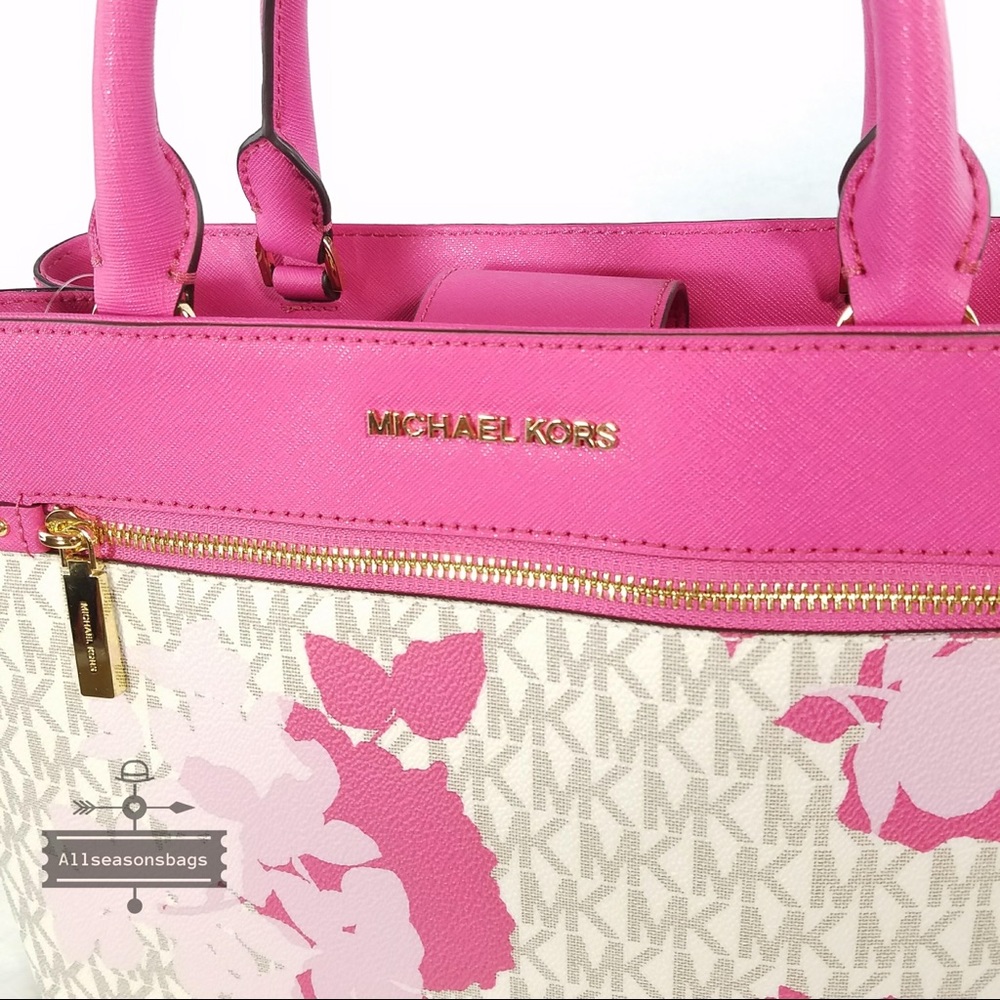 NWT Michael Kors Granita Pink MD Hailee Satchel - Picture 4 of 5